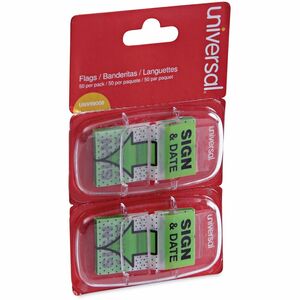 Universal+Flag+-+100+-+1%26quot%3B+Flag%2FNote+Width+x+1+3%2F4%26quot%3B+Flag%2FNote+Length+-+Rectangle+-+Sign+%26+Date+-+Green+-+Pop-up%2C+Repositionable%2C+Reusable+-+Dispenser+Included+-+100+%2F+Pack