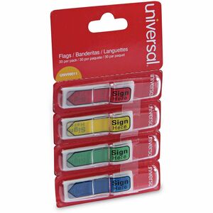 Universal+Flag+-+100+-+1%2F2%26quot%3B+Flag%2FNote+Width+x+1+3%2F4%26quot%3B+Flag%2FNote+Length+-+Rectangle+-+SIGN+HERE+-+Blue%2C+Green%2C+Red%2C+Yellow+-+Pop-up%2C+Repositionable%2C+Reusable+-+Dispenser+Included+-+120+%2F+Pack