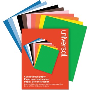 Universal+Construction+Paper+-+Art+Project%2C+Classroom%2C+Craft+-+12%26quot%3B+Height+x+9%26quot%3B+Width+-+76+lb+Basis+Weight+-+Black%2C+Blue%2C+Brown%2C+Green%2C+Orange%2C+Pink%2C+Purple%2C+White+-+Paper+-+200+%2F+Pack