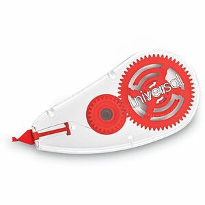 Universal+Correction+Tape+-+0.20%26quot%3B+Tape+Width+x+26.25+ft+Tape+Length+-+1+Line%28s%29+-+White+Tape+-+Clear%2C+Red+Dispenser+-+Comfortable%2C+Non-refillable%2C+Easy+to+Use%2C+Film-based+-+Plastic%2C+Film+-+10+%2F+Pack