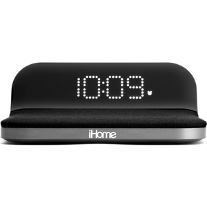 iHome Compact Alarm Clock with Qi Wireless Charging and USB Charging - Digital