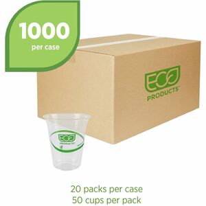Eco-Products GreenStripe Cold Cups - 16 fl oz - 20 / Carton - Clear, Green - Polylactic Acid (PLA), Plastic - Cold Drink