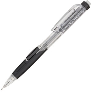 Pentel+Twist-Erase+Click+Mechanical+Pencils+-+0.9+mm+Black+Lead+-+%232%2C+HB+-+Refillable+-+Transparent%2C+Black+Barrel+-+12+%2F+Box