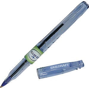 SKILCRAFT%C2%AE+Ballpoint+Pen+-+0.7+mm+Fine+Conical+Pen+Point+-+Blue+Ink+-+Transparent+Blue+Barrel+-+1+Dozen+-+TAA+Compliant