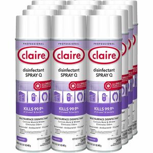 Claire+Multipurpose+Disinfectant+Spray+-+17+fl+oz+%280.5+quart%29+-+Lavender+Scent+-+12+%2F+Carton+-+Bactericide%2C+Antibacterial%2C+Fungicide%2C+Virucidal+-+Purple