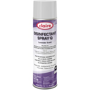 Claire+Multipurpose+Disinfectant+Spray+-+17+fl+oz+%280.5+quart%29+-+Lavender+Scent+-+12+%2F+Carton+-+Bactericide%2C+Antibacterial%2C+Fungicide%2C+Virucidal+-+Purple