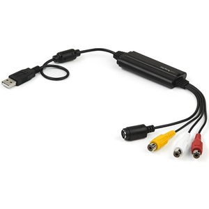 StarTech.com USB Video Capture Adapter Cable - S-Video/Composite to USB 2.0 - TWAIN Support - Analog to Digital Converter - Windows Only - USB 2.0 video capture adapter cable converts Composite/S Video & RCA audio to digital media (VCR/VHS to DVD/PC) - Analog to Digital Converter Device 30fps@720x480i (NTSC)/25fps (PAL/SECAM) & MPEG-1/2/4 encoding - Windows software w/ TWAIN support