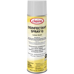 Claire+Multipurpose+Disinfectant+Spray+-+Ready-To-Use+-+17+fl+oz+%280.5+quart%29+-+Lemon+Scent+-+12+%2F+Carton+-+Antibacterial+-+Yellow