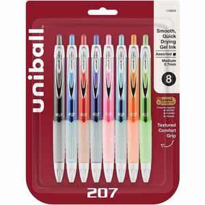 uniball%26%238482%3B+207+Fashion+Gel+Pens+-+0.7+mm+Pen+Point+-+Retractable+-+Assorted+Ink+-+8+%2F+Pack