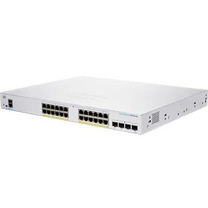 Cisco 250 CBS250-24P-4X Ethernet Switch - 24 Ports - Manageable - 2 Layer Supported - Modular - 240.40 W Power Consumption - 195 W PoE Budget - Optical Fiber, Twisted Pair - PoE Ports - Rack-mountable - Lifetime Limited Warranty
