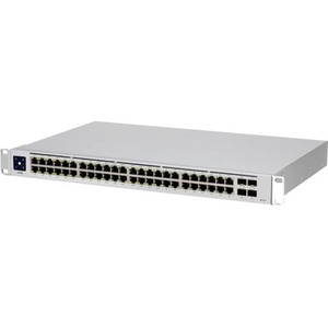 Ubiquiti UniFi USW-48-PoE Ethernet Switch - 48 Ports - Manageable - 2 Layer Supported - Modular - 4 SFP Slots - 45 W Power Consumption - 195 W PoE Budget - Twisted Pair, Optical Fiber - PoE Ports - 1U High - Rack-mountable, Desktop - 1 Year Limited Warranty