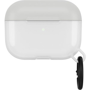 OtterBox Ispra Carrying Case Apple AirPods Pro - Moon Crystal Gray - Scratch Resistant, Scuff Resistant, Damage Resistant, Drop Resistant - Polycarbonate, Thermoplastic Elastomer (TPE), Zinc Alloy Body - Carabiner Clip