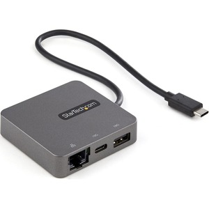 StarTech.com USB-C Multiport Adapter - USB 3.1 Gen 2 Type-C Mini Dock - USB-C to 4K HDMI or 1080p VGA - 10Gbps USB-A & USB-C, Ethernet - USB C multiport adapter 4K 30Hz HDMI or 1080p VGA video/USB 3.1 Gen 2 10Gbps Hub (1A + 1C )/Gigabit Ethernet (GbE) - Mini travel dock for Thunderbolt 3/USB Type-C laptops Ultrabooks tablets smartphones - 1ft cable - Auto driver install OS Independent