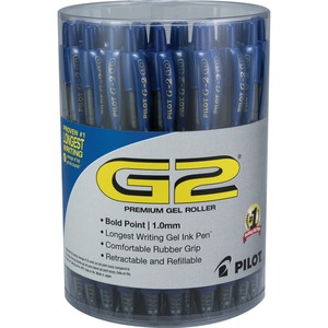 G2+1.0mm+Gel+Pens+-+Bold+Pen+Point+-+1+mm+Pen+Point+Size+-+Refillable+-+Retractable+-+Blue+Gel-based+Ink+-+Clear+Barrel+-+36+%2F+Pack