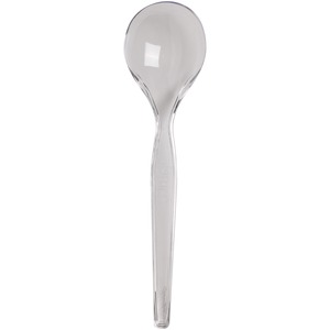 Dixie Heavyweight Plastic Cutlery - 1000/Carton - Soup Spoon - 1 x Soup Spoon - Breakroom - Disposable - Plastic, Polystyrene - Clear
