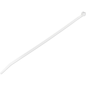 StarTech.com 10"(25cm) Cable Ties, 2-5/8"(68mm) Dia, 50lb(22kg) Tensile Strength, Nylon Self Locking Ties, UL Listed, 100 Pack, White - Cable ties for 2.67"/68 mm bundle diameter - Extra Large nylon/plastic zip wraps for electrical/network cable/Tool-less/Industrial strength up to 50 lbs (22.7 kg) - 94V-2 Flame Rating/UL/TAA/100 Pack White