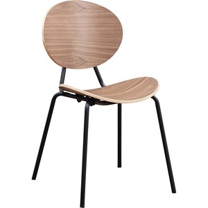 Lorell+Bentwood+Cafe+Chairs+-+Plywood+Seat+Material+-+Plywood+Back+Material+-+Metal%2C+Powder+Coated+Steel+Frame+Material+-+Walnut+-+2+%2F+Carton