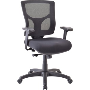 Lorell Conjure Swivel/Tilt Task Chair - Fabric Seat - Mid Back - Black - 1 Each