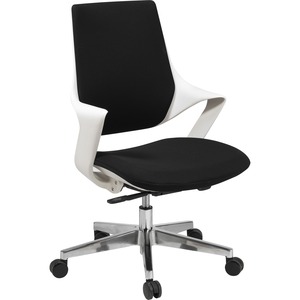 Lorell Poly Shell Conference Task Chair - Fabric, High Density Foam (HDF) Seat - 5-star Base - White - 1 Each