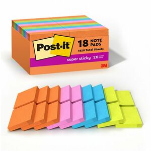 Post-it%C2%AE+Super+Sticky+Notes+-+Energy+Boost+Color+Collection+-+2%26quot%3B+x+2%26quot%3B+-+Square+-+90+Sheets+per+Pad+-+Multicolor+-+Paper+-+Super+Sticky%2C+Adhesive%2C+Recyclable%2C+Residue-free+-+1620+%2F+Pack