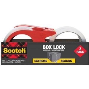 Scotch+Box+Lock+Dispenser+Packaging+Tape+-+55+yd+Length+x+1.88%26quot%3B+Width+-+Dispenser+Included+-+2+%2F+Pack+-+Clear