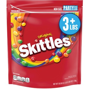 Skittles+Original+Party+Size+Bag+-+Orange%2C+Lemon%2C+Green+Apple%2C+Grape%2C+Strawberry+-+Resealable+Container+-+3+lb+-+1+Each