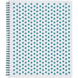 TOPS+Polka+Dot+Design+Spiral+Notebook+-+Double+Wire+Spiral+-+College+Ruled+-+3+Hole%28s%29+-+11%26quot%3B+x+9%26quot%3B+-+Teal+Polka+Dot+Cover+-+Micro+Perforated%2C+Hole-punched%2C+Durable%2C+Wear+Resistant%2C+Damage+Resistant+-+1+Each