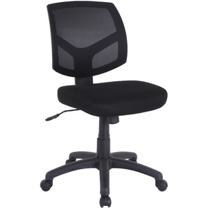 Lorell+Mesh+Back+Task+Chair+-+Fabric+Seat+-+Mesh+Back+-+5-star+Base+-+Black+-+1+Each