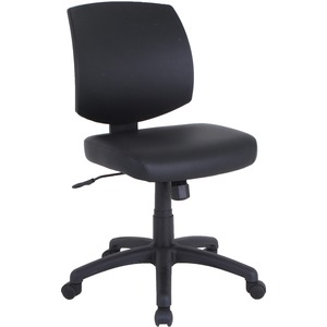 Lorell PVC UpholsteryTask Chair - Polyvinyl Chloride (PVC) Seat - Polyvinyl Chloride (PVC) Back - 5-star Base - Black - 1 Each