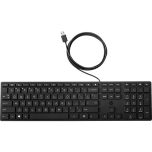 HP Wired Desktop 320K Keyboard - Cable Connectivity - USB Interface - Windows - Plunger Ke
