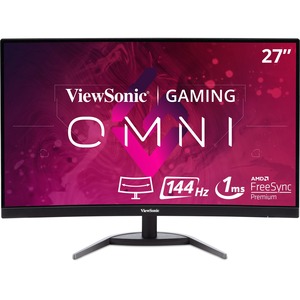 ViewSonic OMNI VX2768-2KPC-MHD 27 Inch Curved 1440p 1ms 144Hz Gaming Monitor with FreeSync Premium, Eye Care, HDMI and Display Port