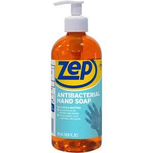 Zep+Antimicrobial+Hand+Soap+-+Fresh+Clean+ScentFor+-+16.9+fl+oz+%28500+mL%29+-+Kill+Germs%2C+Bacteria+Remover%2C+Soil+Remover+-+Hand+-+Antibacterial+-+Orange+-+Non-abrasive%2C+Solvent-free%2C+Residue-free+-+1+Each