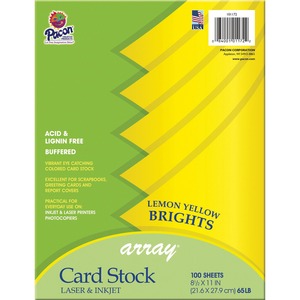 Pacon+Color+Brights+Cardstock+-+Lemon+Yellow+-+Letter+-+8+1%2F2%26quot%3B+x+11%26quot%3B+-+65+lb+Basis+Weight+-+100+%2F+Pack+-+Acid-free%2C+Recyclable%2C+Lignin-free%2C+Buffered+-+Lemon+Yellow