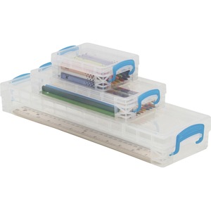 Super+Stacker+School+Kit+-+Snap-tight+Closure+-+Heavy+Duty+-+Stackable+-+Plastic+-+Transparent+-+For+Pen%2FPencil%2C+Marker%2C+Crayon%2C+Ruler%2C+Office%2C+School%2C+Home%2C+Paper+Clip%2C+Rubber+Band%2C+Craft+Supplies%2C+Storage%2C+...+-+1+Each