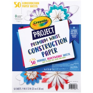 Crayola Premium Construction Paper - Art Project, Craft Project, Coloring, Home - 12