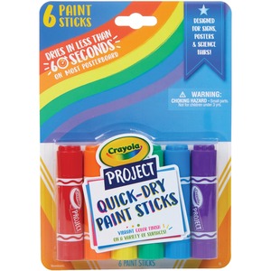 Crayola Project Quick-Dry Paint Sticks - 6 / Pack - Assorted