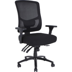 Lorell+Big+%26+Tall+Mesh+Back+Office+Chair+-+Fabric+Seat+-+Black+-+Armrest+-+1+Each