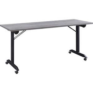 Lorell Mobile Folding Training Table - Rectangle Top - Powder Coated Base - 23.63