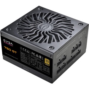 EVGA SuperNOVA 750 GT Power Supply - Internal - 120 V AC, 230 V AC Input - 3.3 V DC @ 20 A, 5 V DC @ 20 A, 12 V DC @ 62.6 A, -12 V DC @ 300 mA, 5 V DC @ 3 A Output - 750 W - 1 +12V Rails - 1 Fan(s) - ATI CrossFire Supported - NVIDIA SLI Supported - 92% Efficiency