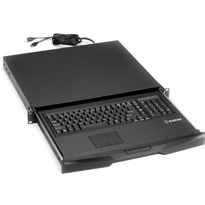 Black Box Rackmount Keyboard with TouchPad - 1U - 19" Width x 16.5" Depth - Steel