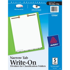 Avery® Tab Divider - 5 x Divider(s) - Write-on Bottom Tab(s) - 5 - 5 Tab(s)/Set - 8.5