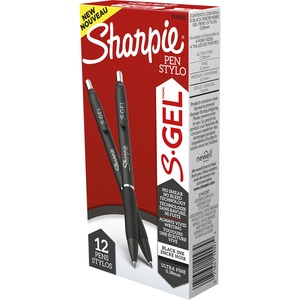 Sharpie+S-Gel+Pens+-+0.38+mm+Pen+Point+-+Black+Ink+-+Gel-based+-+1+Dozen