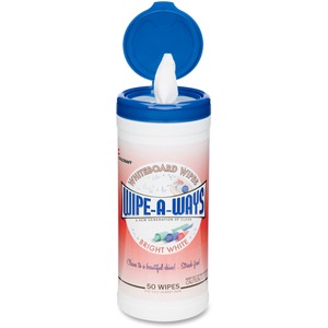 SKILCRAFT%C2%AE+Wipe-A-Ways+Whiteboard+Wipes+-+6.10%26quot%3B+Width+x+6.25%26quot%3B+Length+-+Used+as+Residue+Remover%2C+Stain+Remover%2C+Mark+Remover%2C+Shadow+Remover+-+Absorbent%2C+Disposable+-+White+-+Cloth+-+50+-+600+%2F+Carton