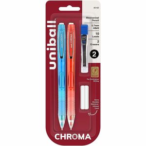 uniball%26%238482%3B+CHROMA+Mechanical+Pencils+-+0.7+mm+Black+Lead+-+HB%2C+%232+-+Light+Blue%2C+Red+Barrel+-+2+%2F+Pack