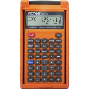 Victor+C6000+Advanced+Construction+Calculator+-+LCD+Display%2C+Battery+Powered+-+0.31%26quot%3B+-+LCD+-+Battery+Powered+-+2+-+LR44+-+6.5%26quot%3B+x+3.5%26quot%3B+x+0.8%26quot%3B+-+Orange