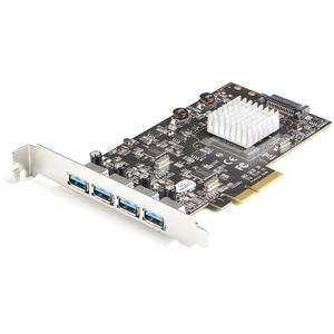 StarTech.com 4-Port USB PCIe Card - 10Gbps USB 3.2 Gen 2 Type-A PCI Express Expansion Card - 2 Controllers - 4xUSB - Windows/Mac/Linux - USB PCIe card - 4x USB-A up to 10Gbps per port | 2x ASM3142 (2 ports/controller) up to 20Gbps total - USB 3.1/3.2 Gen 2 PCI Express expansion add-on adapter card - Multiple INs/UASP - Opt. SATA power - Full profile PCI-e 2.0 x4 slot - Win/Linux/macOS