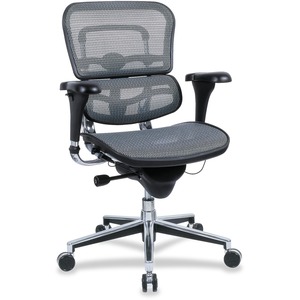 Eurotech+Ergohuman+Multifunction+Chair+-+Mid+Back+-+5-star+Base+-+Gray+-+Mesh+-+Armrest+-+1+Each