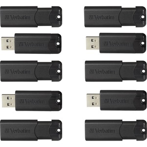 Microban+32GB+PinStripe+USB+3.2+Flash+Drive+Business+Pack+-+32+GB+-+USB+3.2+%28Gen+1%29+Type+A+-+Black+-+Lifetime+Warranty+-+10+%2F+Pack