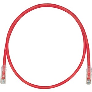 PanNet Patch cord, 24 AWG, Cat. 6A, RJ45, 3 ft., Red
