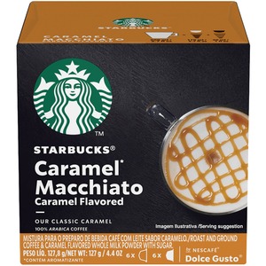 Starbucks® Coffee by NESCAFE Pod Caramel Macchiato Dolce Gusto Coffee - Compatible with Nescafe Dolce Gusto - 3.6 oz - 12 / Each